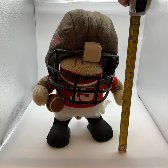 Vintage Gemmy Dancing & Musical Football Player Sock Monkey Animated Plush - Picture 14 of 16